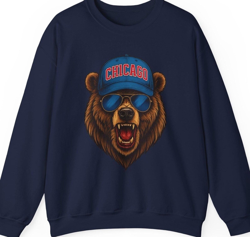 Chicago Bear Head Roar Crewneck Bears Sweatshirt Da Bears